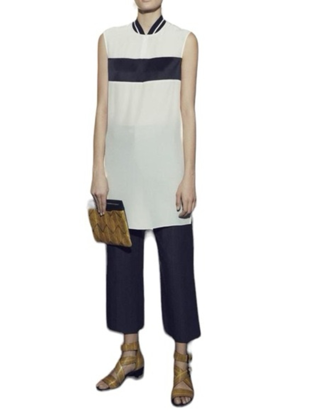 Rag & Bone / Nico Zip Dress in Creamy White and Black Silk